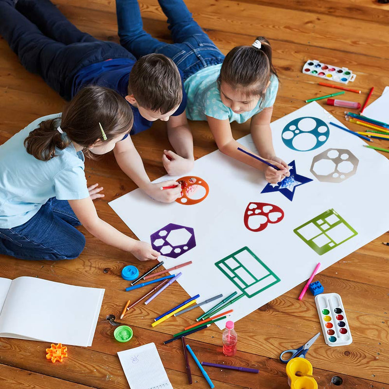 [Australia - AusPower] - Karty Shape Stencil Set for Kids - 10 Piece Set - Colorful Drawing Template Kit - Fun Arts and Crafts Supplies, Gift Idea for Boys and Girls, Learning Tool for Toddlers and Preschooler 