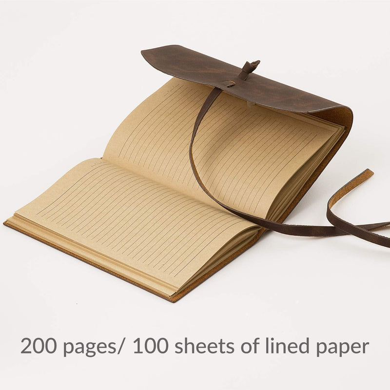 [Australia - AusPower] - Bedsure Leather Journal Notebook, Leather Bound Journal for Men and Women, Lined Travel Journal & Writing Journal for Personal Diary, 5x7 inches, Brown, 200 Pages 
