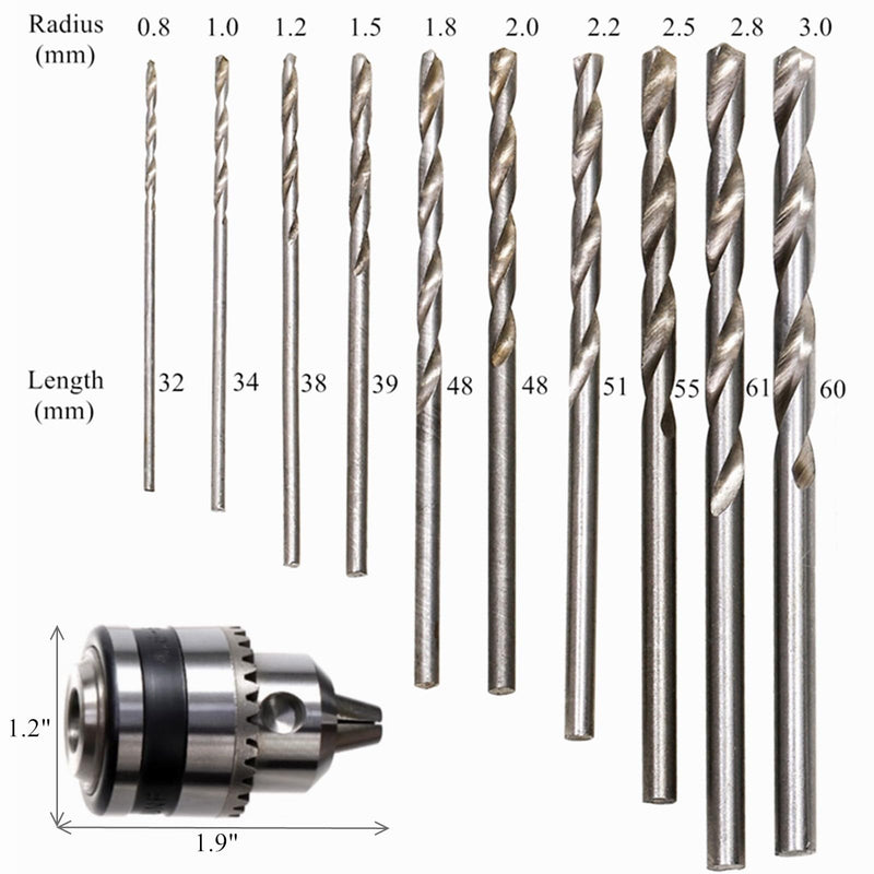 [Australia - AusPower] - Cididu Manual Hand Drill 1/4-Inch Capacity, Speedy Hand Drill Set with 10 Pcs Drill Bits, Small Handheld Drill with Precision Drill Chucks for Wood, Plastic, Model Making and DIY Drilling 