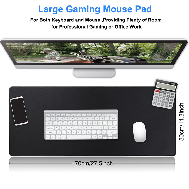 [Australia - AusPower] - Gaming Mouse Pad,Hosimoln Large Mouse Pad Size 27.5x11.8 Thickness 0.12 inches,Premium-Textured Non-Slip & Waterproof Computer Mousepad with Stitched Edges for Gaming, Office & Home-70x30 Black 70x30 Black 