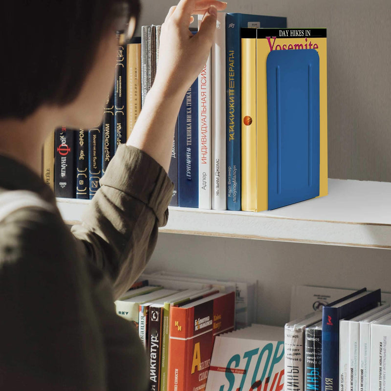 [Australia - AusPower] - Acrimet Jumbo Premium Metal Bookends 9" (Heavy Duty) (Deep Blue Color) (1 Pair) 