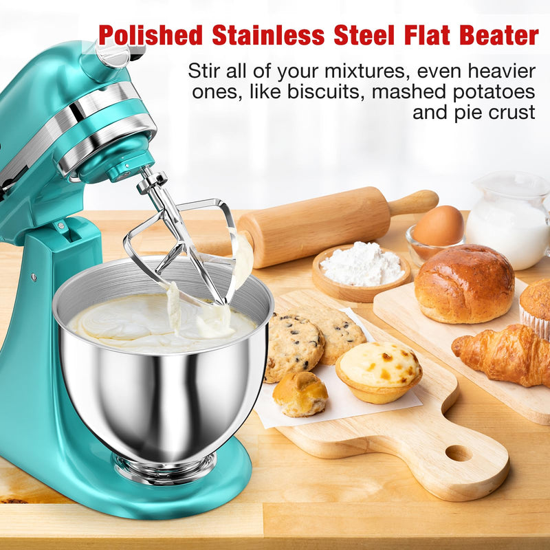 [Australia - AusPower] - Upgraded 5-6QT Stainless Steel Flat Mixer for KitchenAid Stand Mixer KitchenAid Paddle Attachment Accessory/Uncoated/Dishwasher Safe Replacement. Polished Surface, Easy to Clean and Disinfect. 5.5-6QT Flat Beater 