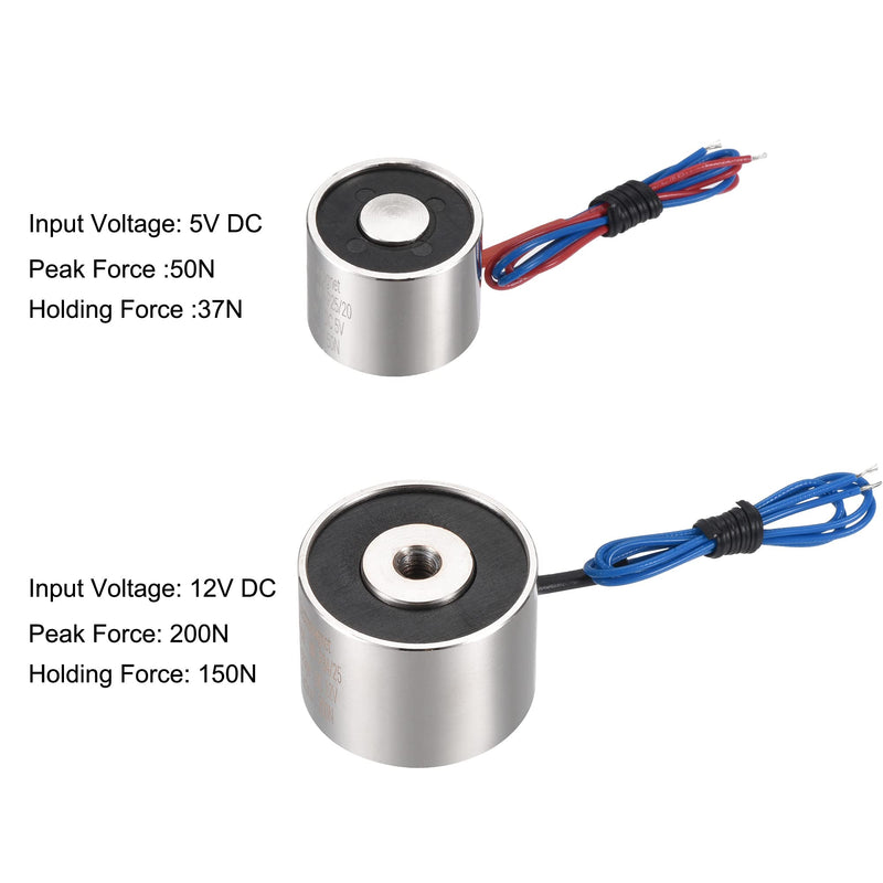 [Australia - AusPower] - MECCANIXITY DC 12V 200N DC 5V 50N Holding Electromagnet Sucking Disc Electric Lifting Magnet Solenoid 1 Set 