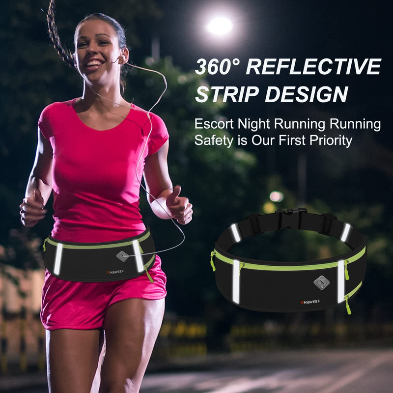 [Australia - AusPower] - Running Fanny Pack Waist Bag Phone Holder Belt with Water Bottle Holder Suitable for Runner Cycling Hiking Accessories for iPhone 12 Plus Samsung Galaxy etc. black 