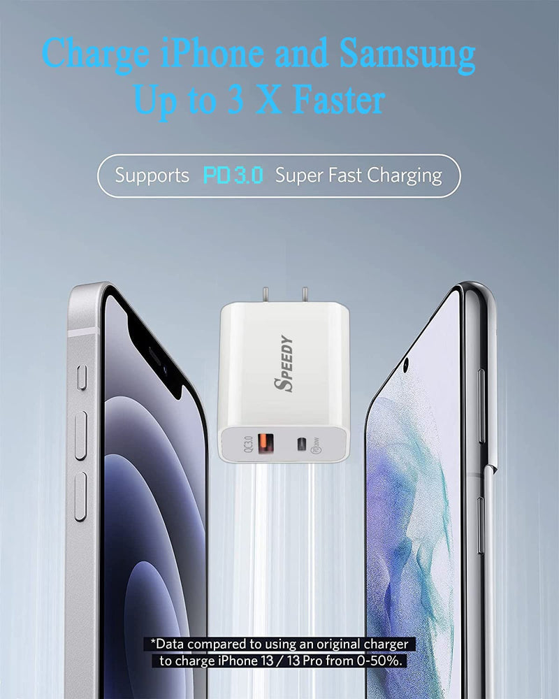 [Australia - AusPower] - [2pack/20w] Iphone Charger Block, Dual Port Usb C & Usb-a Charger Brick, New Pd Fast C Type Box Quick Charge Usbc Power Adapter Cargardor Cube For Iphone 13 Pro Max 12 11 Se 8 Plus, Samsung Galaxy S22 