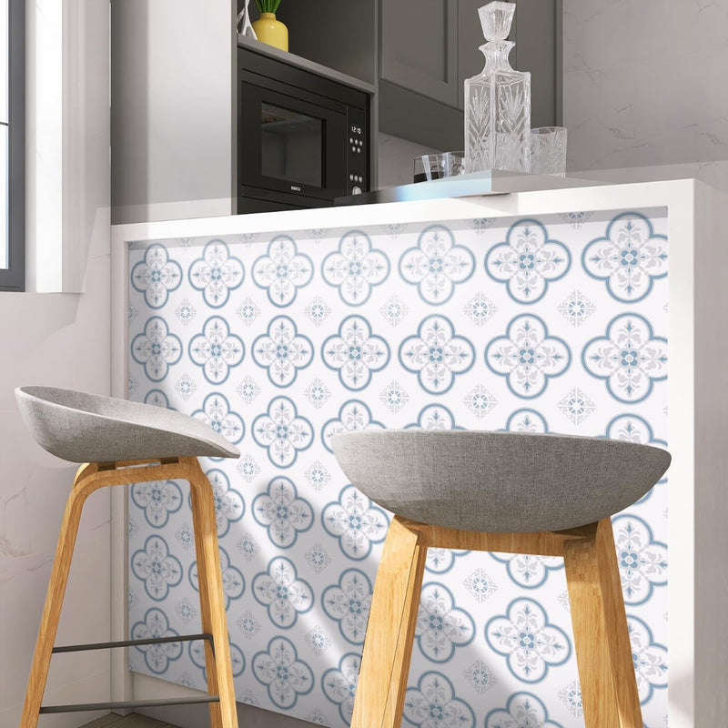[Australia - AusPower] - Peel & Stick Floor Stickers 8"x8" Self Adhesive, Suitable for Wall, Floor, Kitchen, Bathroom, Pet House, Fireplace 10 Sheets Wall Decorative Decals (8x8 inches, Blooming Flowers, 10) 