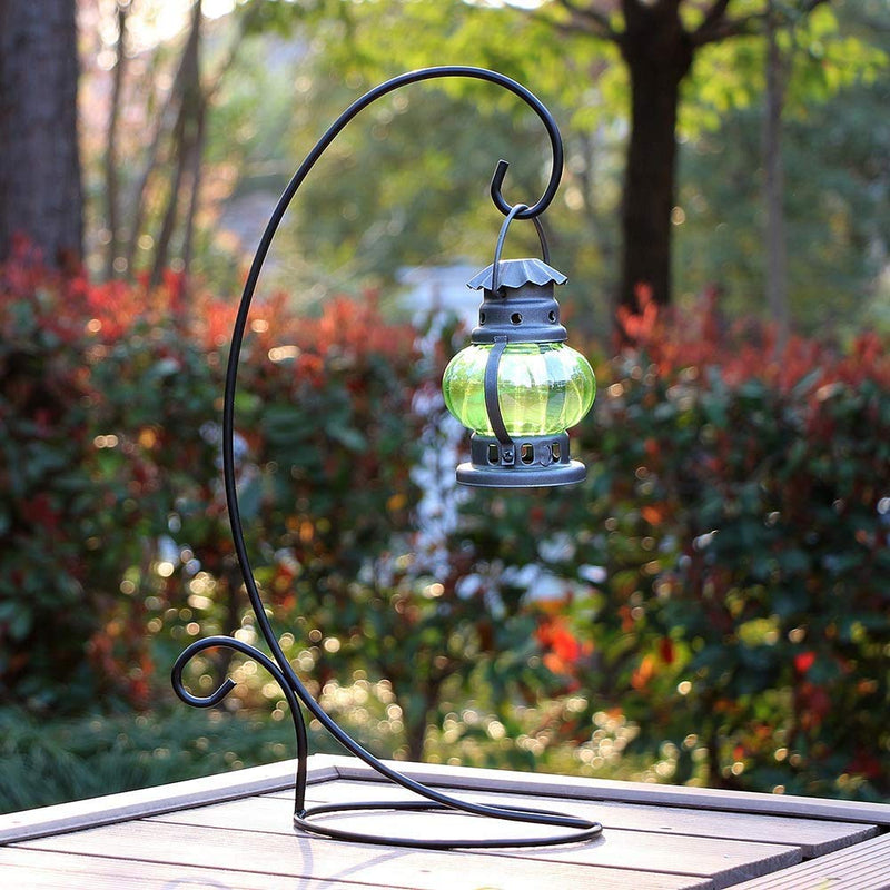 [Australia - AusPower] - Ornament Display Stand Set of 2, Black Metal Stand Holder Flower Pot Stand for Hanging Glass Globe Air Plant Terrarium Succulent and Witch Ball 