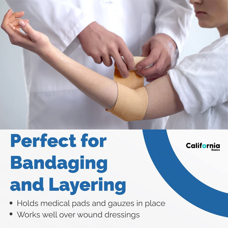 [Australia - AusPower] - 4-Inch Wide Self Adherent Cohesive Wrap Bandages (8 Pack Bundle), 5 Yards Self Adhesive Non Woven Bandage Tape Rolls, Brown Athletic Tape for Wrist, Ankle, Hand, Leg, Medical Stretch Wrap 8 Pack 