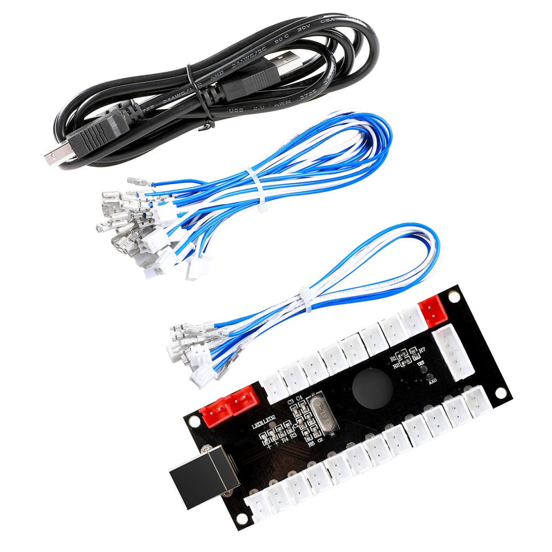 [Australia - AusPower] - GUWARRY 2-Player Zero Delay USB Encoder PC to HAPP Joysticks/HAPP Arcade Buttons for PC, MAME, Raspberry Pi, Arcade1Up - Three 5V Power Output for led Joysticks/LED Daisy Chain/LED Arcade Buttons HAP+4.8 