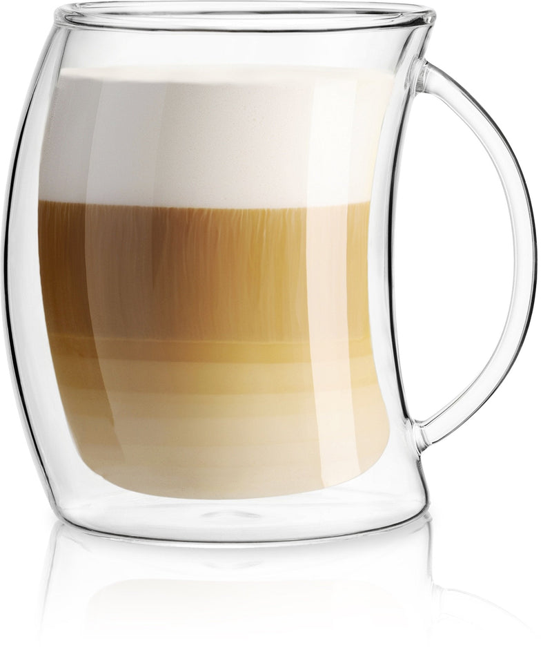 [Australia - AusPower] - JoyJolt Caleo Collection Double Wall Insulated Glass Coffee Cups (Set Of 2) -13-Ounces 