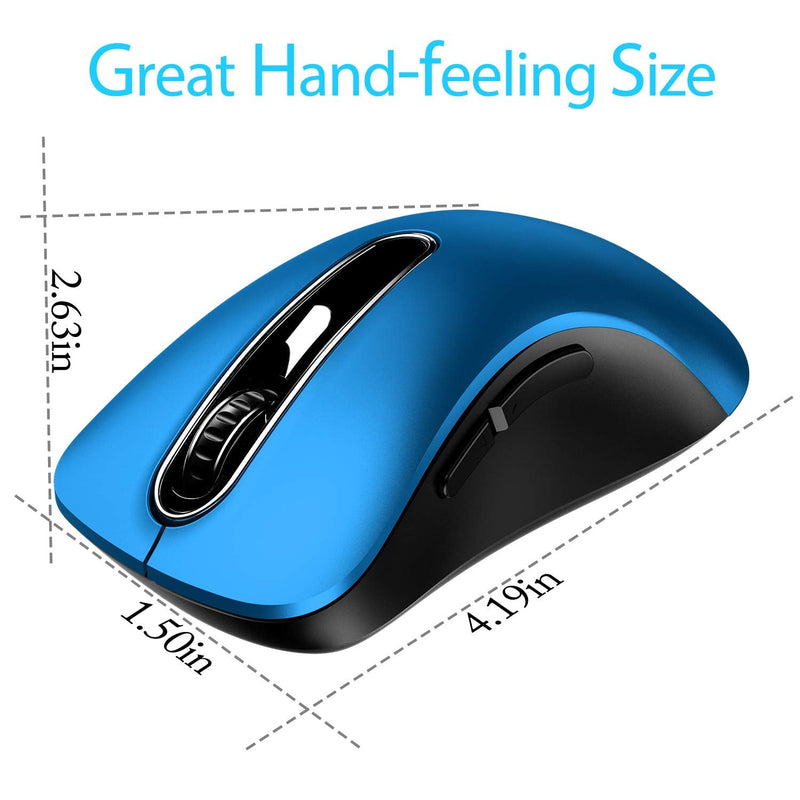 [Australia - AusPower] - memzuoix 2.4G Wireless Mouse, 1200 DPI Mobile Optical Cordless Mouse with USB Receiver, Portable Computer Mice Wireless Mouse for Laptop, PC, Desktop, MacBook, 5 Buttons, Blue 