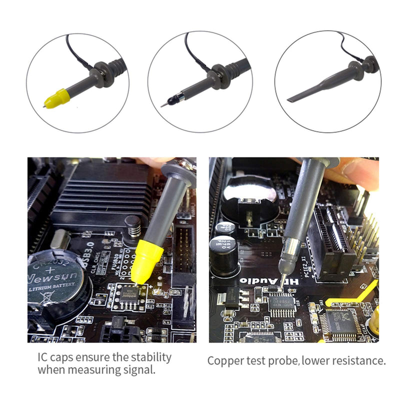 [Australia - AusPower] - Goupchn Universal P6100 Oscilloscope Clip Probes 100MHz with Accessories Kit 1X 10X 2 Pack 100Mhz 2PCS 