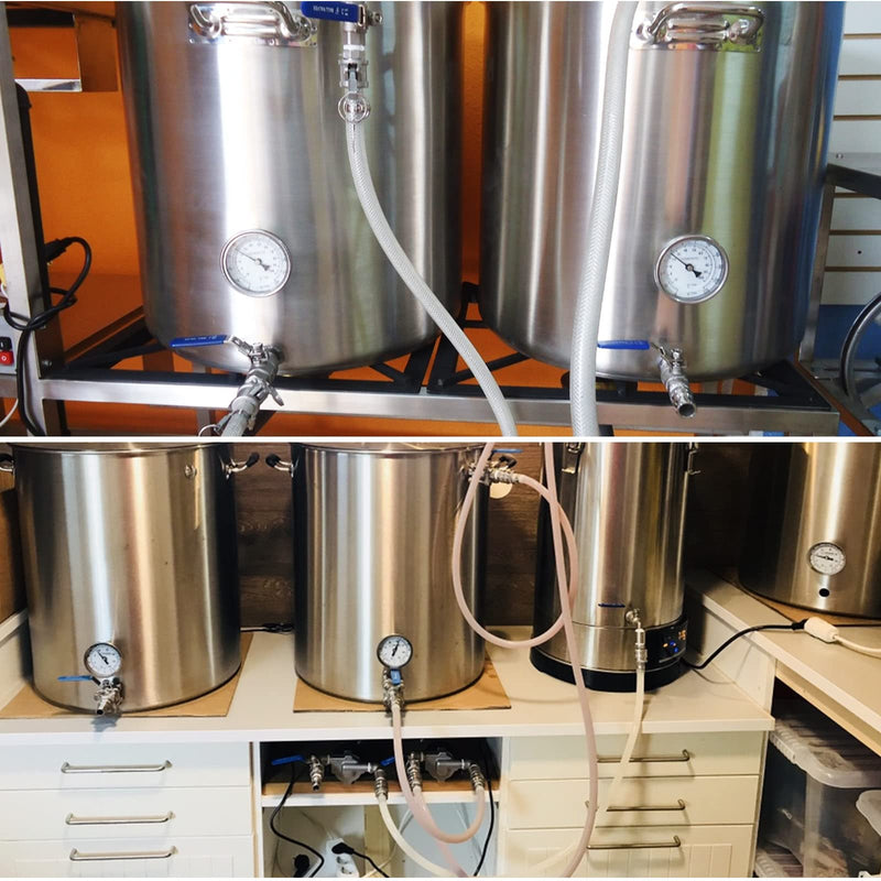 [Australia - AusPower] - Dial Thermometer, Stainless Steel Thermometer for Home Brewing, 1/2 NPT Kettle Thermometer with Lock Nut & O-Ring(3" Face) 