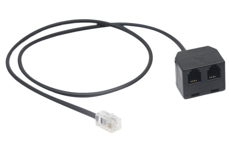 [Australia - AusPower] - SinLoon Telephone RJ9 4P4C Splitter Adapter Cable RJ9 Headset Extension Cord Adapter 1 Male to 2 Double Female Connector for Hot Desking Office Phones Handset Splitter (2 RJ9 FM) 