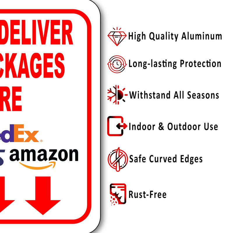 [Australia - AusPower] - Please Deliver All Packages Here Arrows Delivery Sign for Delivery Driver - Delivery Instructions for My Packages from Amazon, FedEx, USPS, UPS, Indoor Outdoor Signs for Home, Office, Work, 8.5"x10" 8.5"x10" 