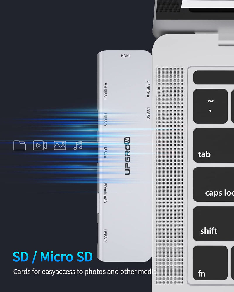 [Australia - AusPower] - USB C Hub for MacBook, PowerExpand Direct 7-in-2 USB C Adapter Compatible with Thunderbolt 3 USB C Port, 100W Power Delivery, 4K HDMI, USB C and 2 USB A Data Ports, SD and microSD Card Reader 7 in 2 USB-C HUB 