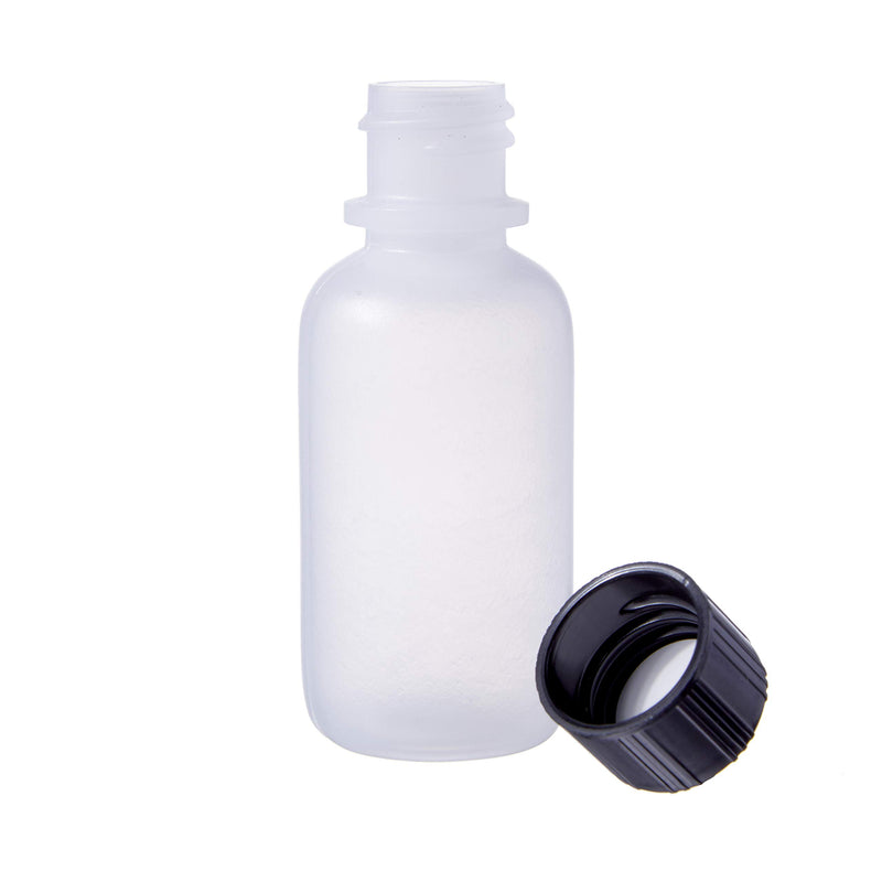 [Australia - AusPower] - Consolidated Plastics Boston Round Bottles with Cap, LDPE, 1 oz, Black, 24 Piece 1oz 