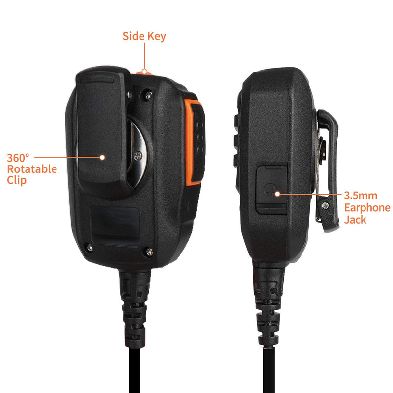 [Australia - AusPower] - Radioddity RS22 Remote Speaker Mic with Clear Sound, Compatible with Baofeng UV-5R UV-5RX3 BF-888S BF-F8HP H-777 Radioddity GM-30 GA-2S GA-510 TYT Kenwood Two Way Radio Walkie Talkie (Single PTT) 