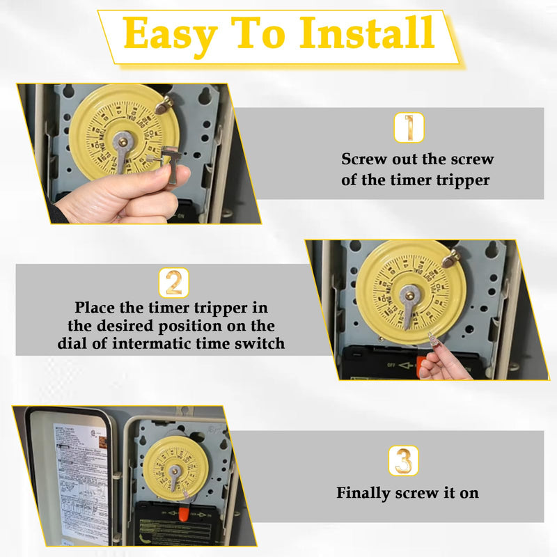 [Australia - AusPower] - HONSNKS Time Switch Trippers Replacement Kit Compatible with Intermatic 156T1978A Used for T100 Series Clock Dial Trippers Pool Timer Components, 2 Pack (Include 4 ON / 4 Off / 8 Screws) 