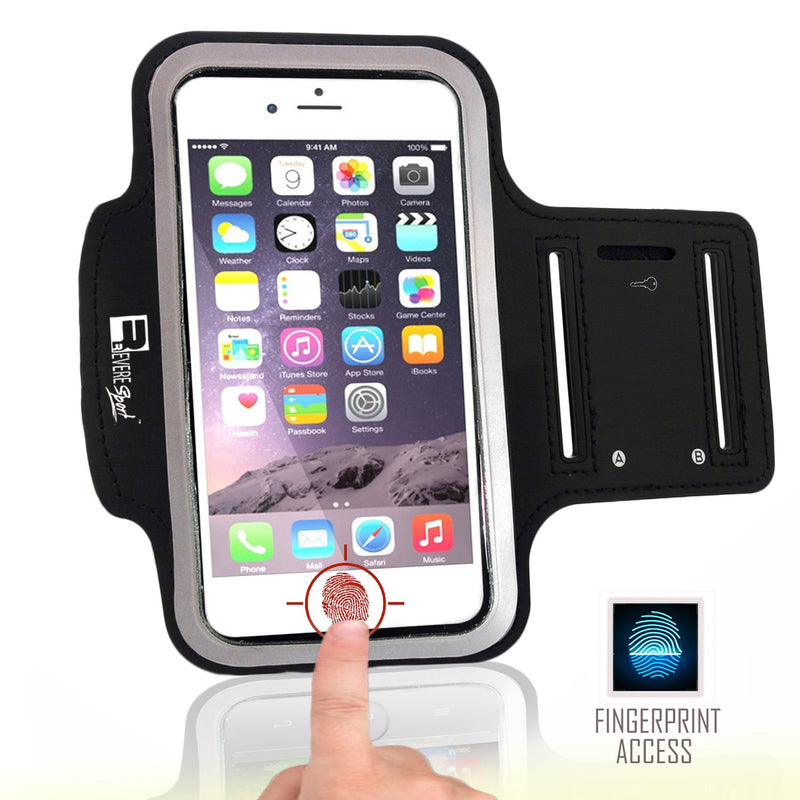 [Australia - AusPower] - Premium iPhone SE 2020 / SE 2022 Running Armband with Fingerprint ID Access. Sports Phone Arm Case Holder for Jogging, Gym Workouts 4.7" - iPhone SE 
