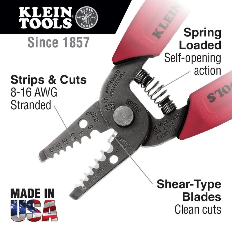 [Australia - AusPower] - Klein Tools 11049 Wire Stripper/Cutter for 8-16 AWG Stranded Wire 