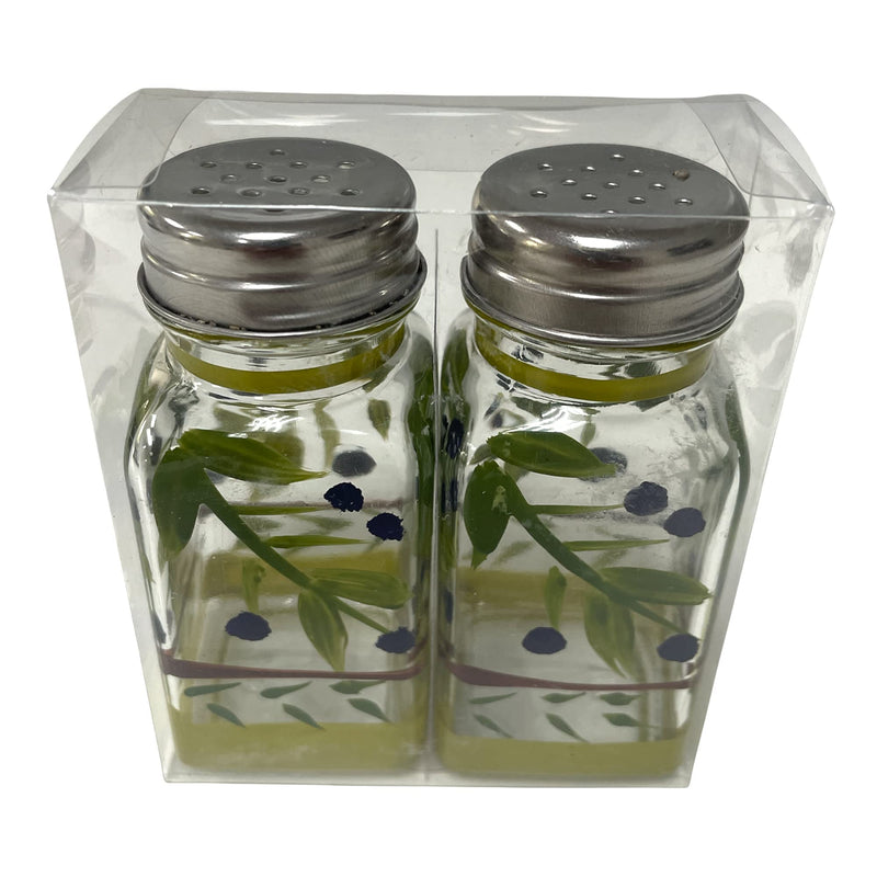 [Australia - AusPower] - Hand Painted Glass Oliva Branch Salt and Pepper Shakers Set 