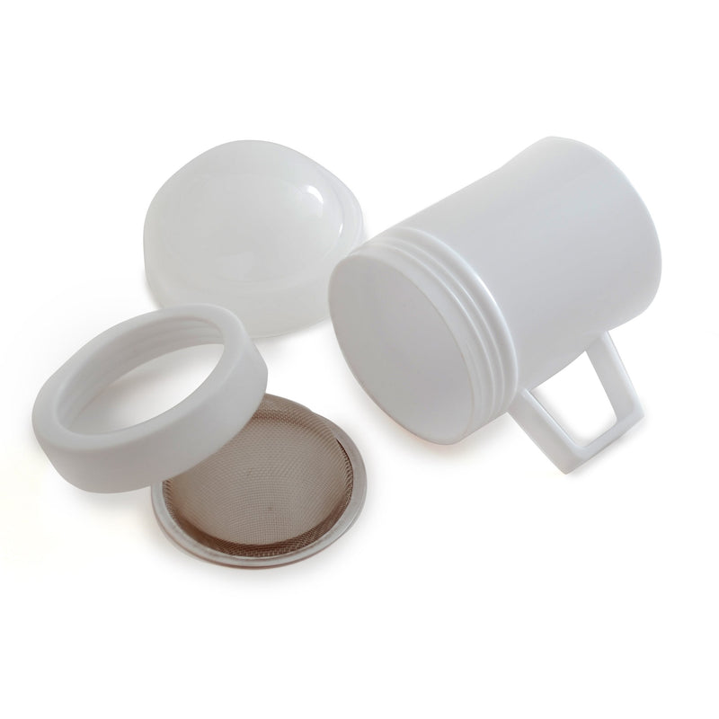 [Australia - AusPower] - Norpro Multipurpose Sugar Flour Powdered Sugar Shaker Dust Sifter 4.25" Tall New 1 White 