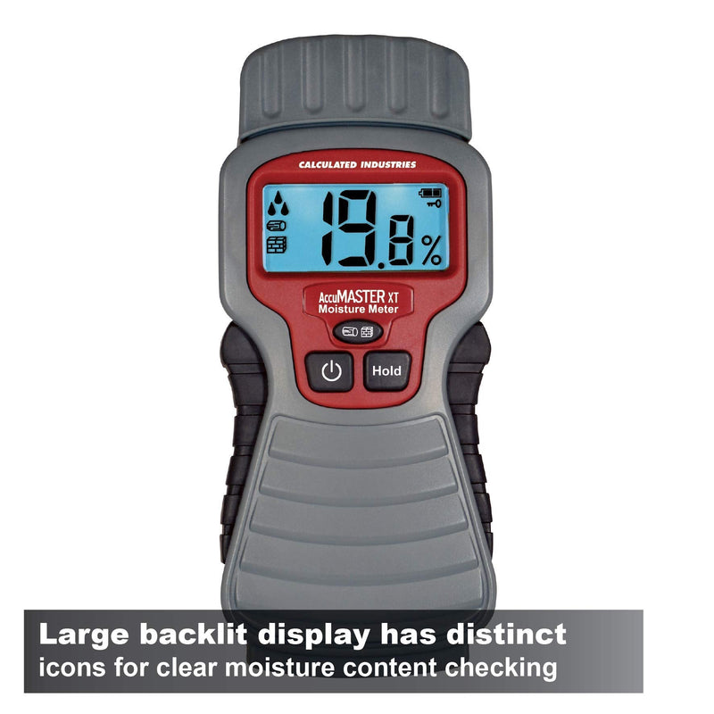 [Australia - AusPower] - Calculated Industries 7440 AccuMASTER XT Digital Moisture Meter | Handheld |Pin Type | Backlit LCD Display | Detects Leaks, Damp and Moisture in Wood, Walls, Ceilings, Carpet and Firewood Pin-Type, Backlit LCD Sensors 