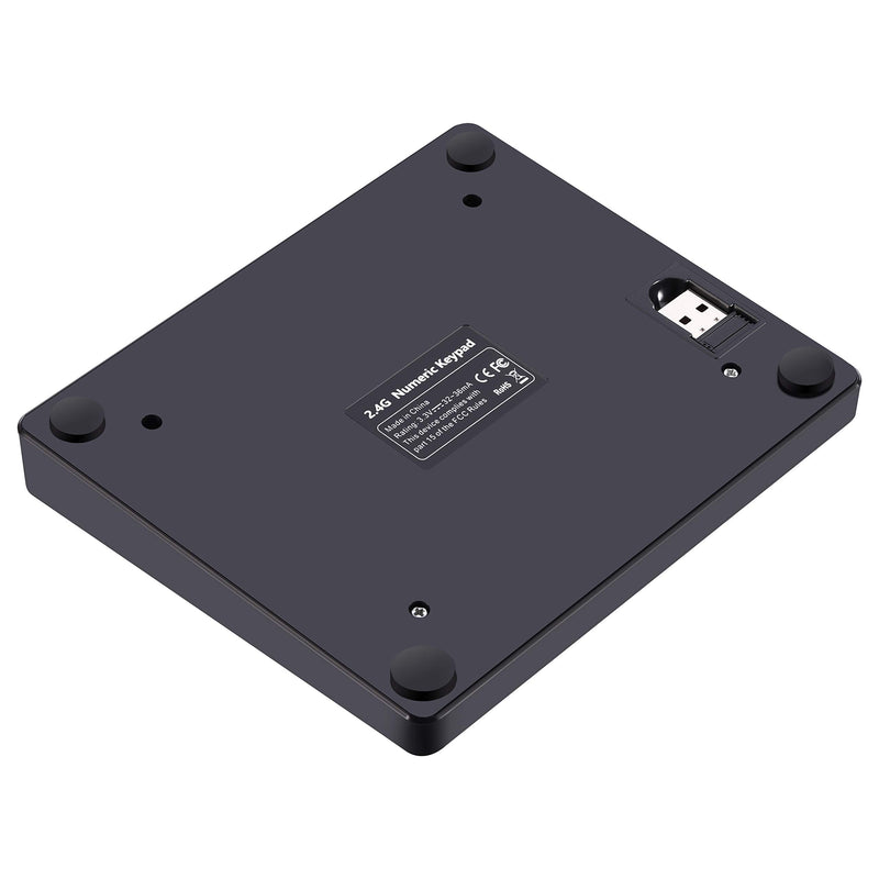 [Australia - AusPower] - Numeric Keypad, 35-Keys Portable USB Wireless Numeric Keypad Rechargeable Ultra-Silent External Numeric Pad for MacBook/MacBook Pro/Air and Windows Laptop Black 