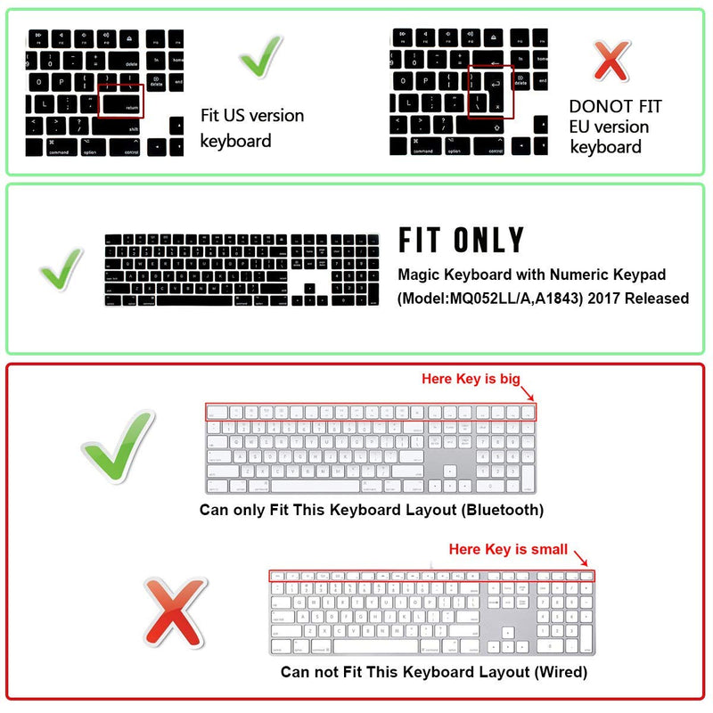 [Australia - AusPower] - WYGCH Ultra Thin Silicone Full Size Wireless Numeric Keyboard Cover Skin for Mac 2017 Latest Magic Keyboard with Numeric Keypad MQ052LL/A A1843 US Layout,Ombre Red Ombre Red 