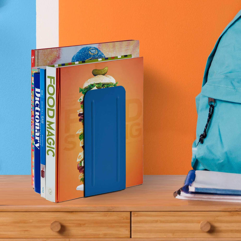 [Australia - AusPower] - Acrimet Jumbo Premium Metal Bookends 9" (Heavy Duty) (Deep Blue Color) (1 Pair) 