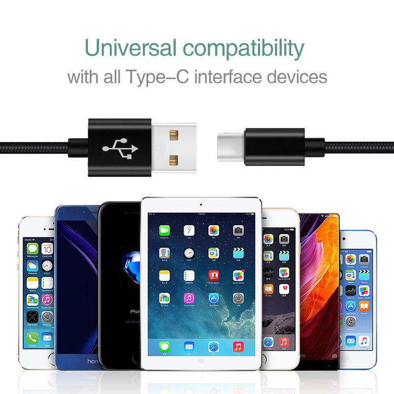 [Australia - AusPower] - USB Type C Charger Cord Cable for Motorola Moto G100/G Pure/G Play/G7 Z3 Play Power Plus,g Power 2022 2021 2020/Z2 Z Z4 Force Play Droid,G6/Plus,Fast Charging Charge Data Phone Wire 3ft+6ft 