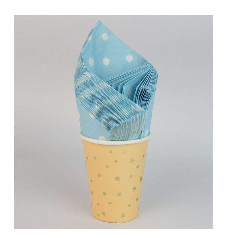 [Australia - AusPower] - Disposable Blue Polka Dot Napkins - 100 Count Birthday Party Paper Napkins 13x13inch 