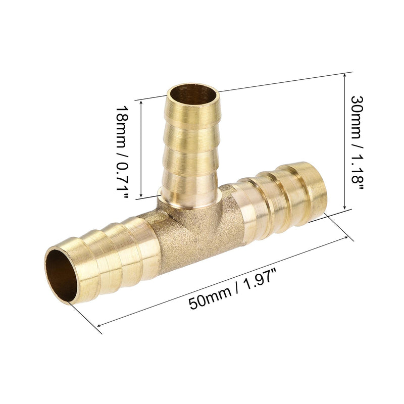 [Australia - AusPower] - uxcell Reducing Barb Hose Fitting Tee T Shape Pipe Connector Brass 3/8" x 3/8" x 5/16" 3/8" x 3/8" x 5/16" 