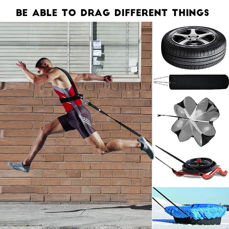 [Australia - AusPower] - OYINDIZ Sled Harness, Weight Speed Sled Workout Tire Pulling Harness Resistance and Assistance Trainer Physical Training Resistance Rope Football Training Equipment Harness for Men and Women 