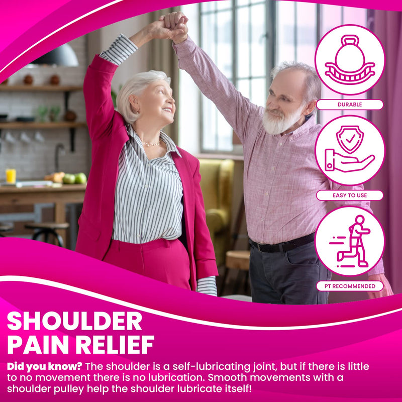 [Australia - AusPower] - RangeMaster PinkRanger Shoulder Pulley with Patient Guide │ Aids Recovery and Rehabilitation │ Helps Enhance Pain Free Range of Motion │ Adjustable, Metal Bracket Door Attachment Pink 