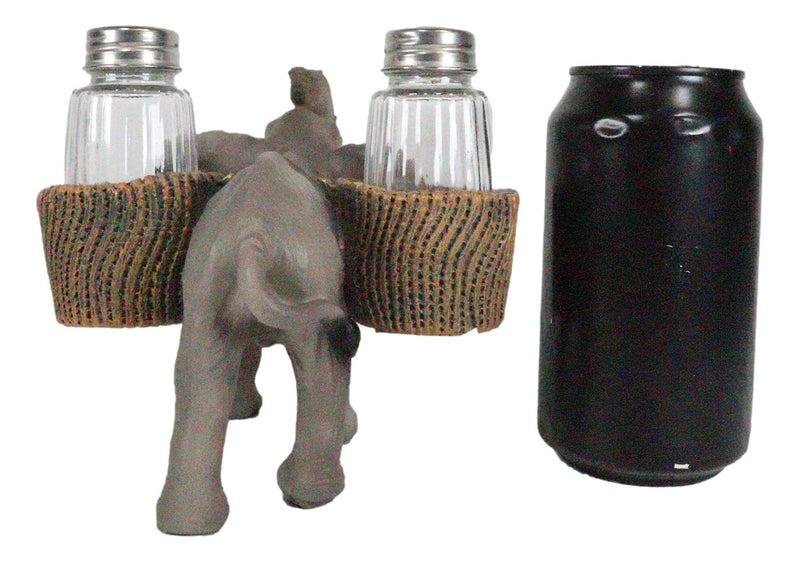 [Australia - AusPower] - Ebros Savanna Calls Trumpeting Elephant Glass Salt And Pepper Shakers Holder Figurine Decor Set 5.75"L 