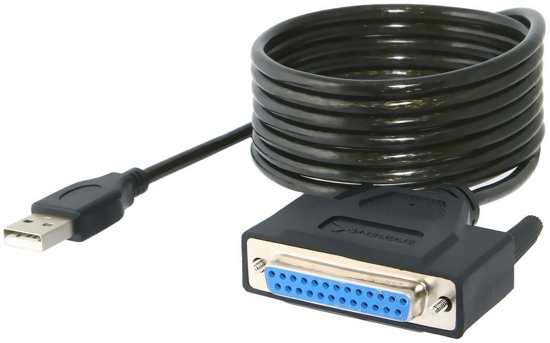 [Australia - AusPower] - SABRENT USB 2.0 to DB25 IEEE-1284 Parallel Printer Cable Adapter [THUMBSCREWS Connectors] (CB-DB25) DB25 Thumbscrews 