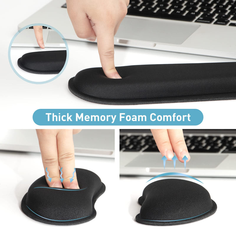 [Australia - AusPower] - Keyboard Wrist Rest + Mouse Pad + Mouse Wrist Rest Support Set, Memory Foam, Easy Typing Pain Relief, 3Pcs Keyboard Mouse Pad Set for Computer, Laptop, Home & Office (SKK-330) SKK-330 