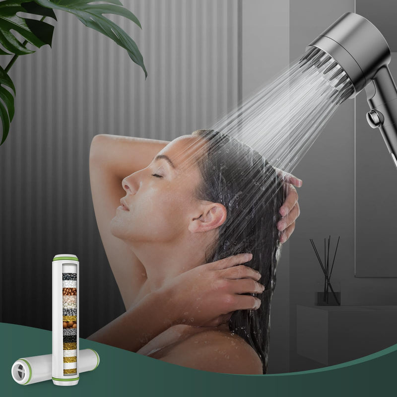 [Australia - AusPower] - Pweran Shower Filter for Handheld Shower Head, 2 Pack 18 Stage Replacement Filters for Hard Water Remove Chlorine and Harmful Substances 