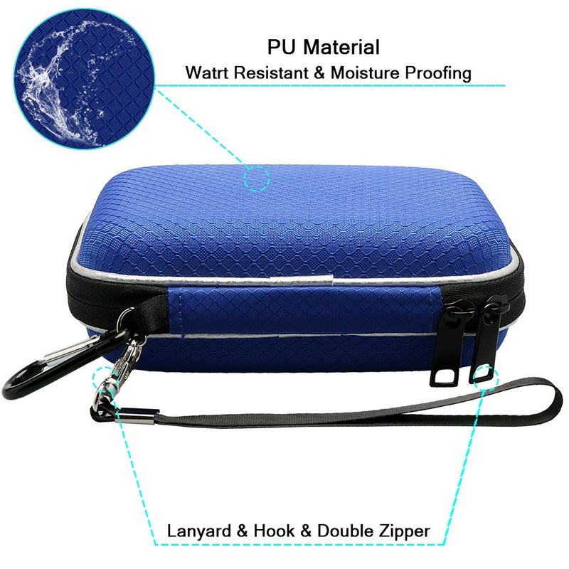 [Australia - AusPower] - Lacdo Hard Drive Carrying Case for Western Digital WD My Passport Ultra WD Elements SE WD P10 Game Drive Portable External Hard Drive 1TB 2TB 3TB 4TB 5TB USB 3.0 2.5 inch HDD Travel Storage Bag, Blue 