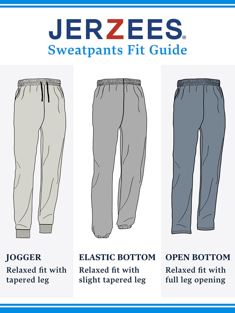 [Australia - AusPower] - Jerzees Men's NuBlend Fleece Joggers & Sweatpants Elastic Bottom Elastic Bottom - Black Large 