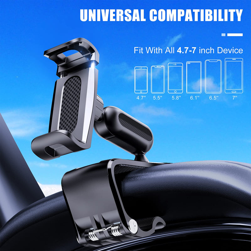 [Australia - AusPower] - Car Phone Holder Mount 360 Degree Rotation Dashboard Cell Phone Holder for Car Clip Mount Stand Suitable for 4 to 7 inch Smartphones (Black) 