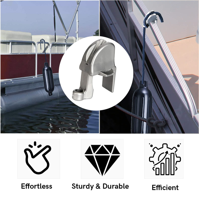 [Australia - AusPower] - Adjustable Pontoon Boat Square Rail Fender Cleat/Clip/Hanger for Bumper, 4 Pack 