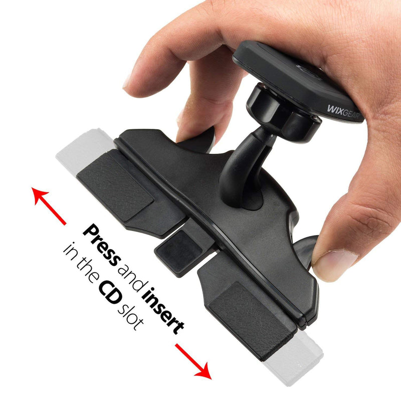 [Australia - AusPower] - WixGear Cd Mount, CD Slot Magnetic Car Mount Holder, for Cell Phones and Mini Tablets with Fast Swift-Snap Technology, [Fits Only Cd Slots from 4.5 to 5 Inches] 