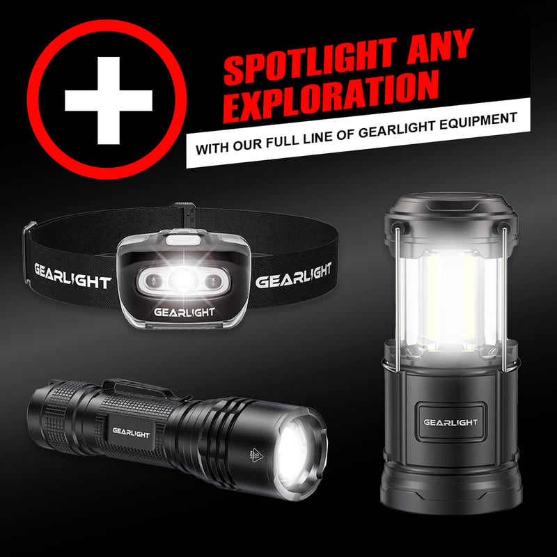 [Australia - AusPower] - GearLight LED Flashlight Bright, Zoomable Tactical Flashlights with High Lumens and 5 Modes for Emergency and Outdoor Use -Camping Accessories -S1000 1 Pack 