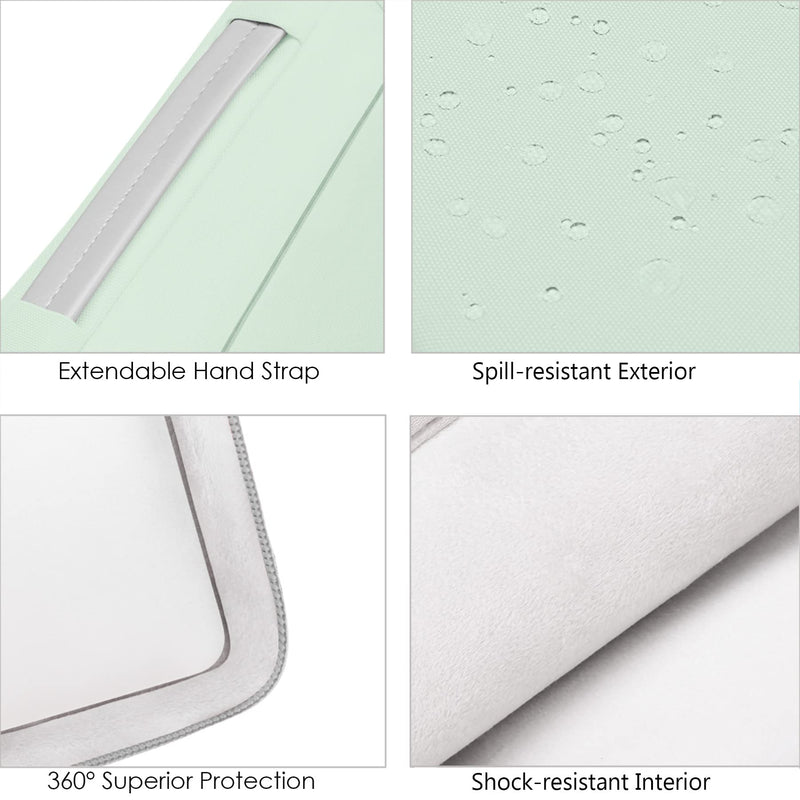 [Australia - AusPower] - Lacdo 360° Protective Laptop Sleeve Case for 15 inch New MacBook Air M2 2023 A2941, 15 inch MacBook Pro A1990 A1707, Dell XPS 15 Plus 2022-2020 Computer Bag, Shockproof, Water-Resistant, Green New MacBook Air 15 Inch 