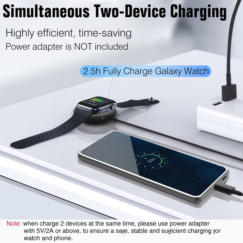 [Australia - AusPower] - Moko Armor Smartwatch Charger 2 in 1 Wireless Charging Dock Compatible with Samsung Galaxy Watch 3/Active 2/1/Gear Sport/S3, Type C Charger Cable for Samsung Galaxy S21/S20/S10/Note 20/10/9/8 3.9ft 