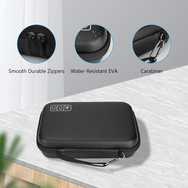 [Australia - AusPower] - ProCase Hard Travel Electronic Organizer Case for MacBook Power Adapter Chargers Cables Power Bank Apple Magic Mouse Apple Pencil USB Flash Disk SD Card Small Portable Accessories Bag -Black Black 