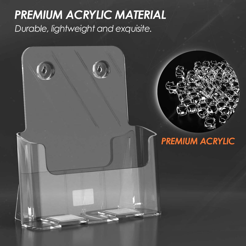 [Australia - AusPower] - KTRIO Acrylic Brochure Holder 8.5 x 11 inches Plastic Acrylic Literature Holders Clear Flyer Holder Rack Card Holder, Magazine, Pamphlet, Booklet Display Stand Trifold Holder Desk or Wall Mount 2 Pack 